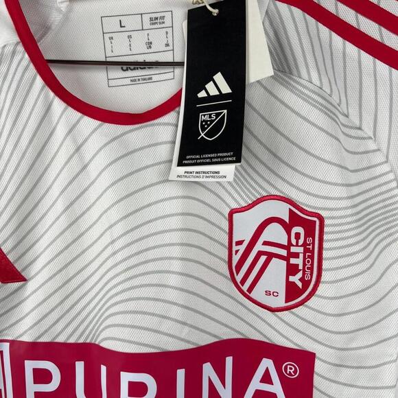 Adidas St. Louis City SC Away 24/25 MLS Jersey Men’s Size Large L White NWT - Picture 7 of 7